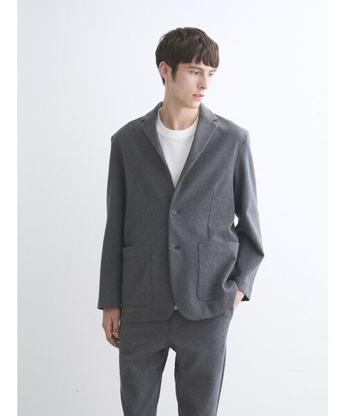 three dots / スリードッツ テーラードジャケット | Men's Stretch ponte jacket | 詳細6