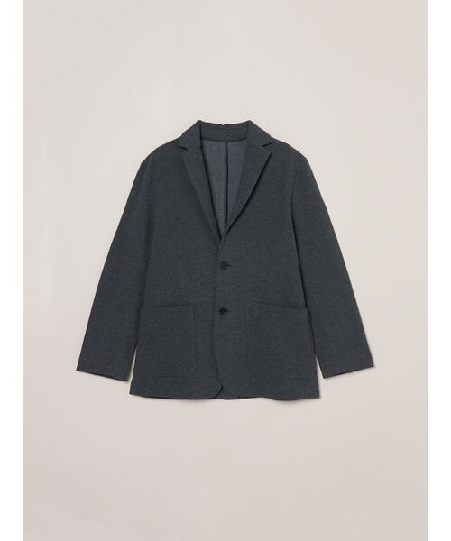 three dots / スリードッツ テーラードジャケット | Men's Stretch ponte jacket(charcoal)