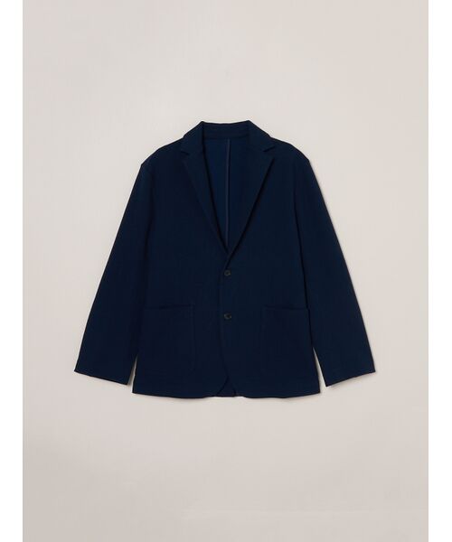 three dots / スリードッツ テーラードジャケット | Men's Stretch ponte jacket(night iris)