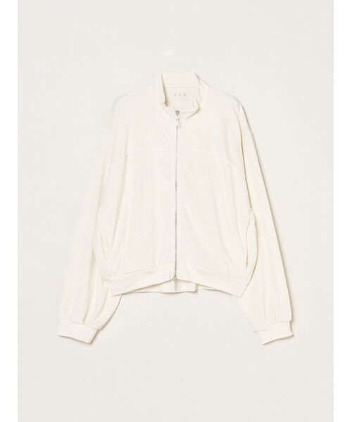 three dots / スリードッツ その他アウター | Velvet pile zip up blouson（ivory）