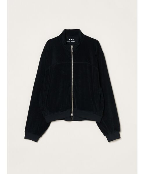three dots / スリードッツ その他アウター | Velvet pile zip up blouson（black）