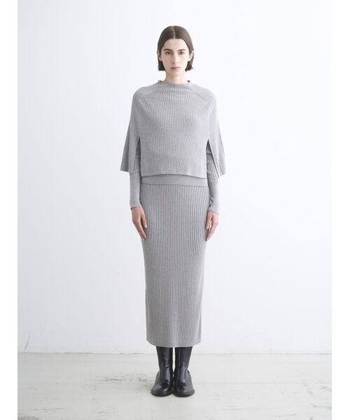 three dots / スリードッツ ニット・セーター | Lurex sweater cape | 詳細10
