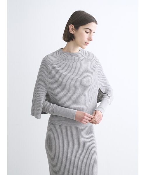 three dots / スリードッツ ニット・セーター | Lurex sweater cape | 詳細5