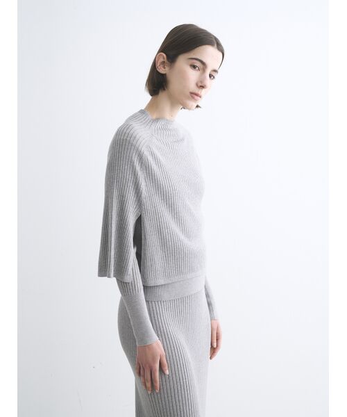 three dots / スリードッツ ニット・セーター | Lurex sweater cape | 詳細7