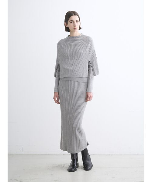 three dots / スリードッツ ニット・セーター | Lurex sweater cape | 詳細8