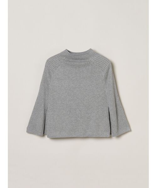 three dots / スリードッツ ニット・セーター | Lurex sweater cape（grey）