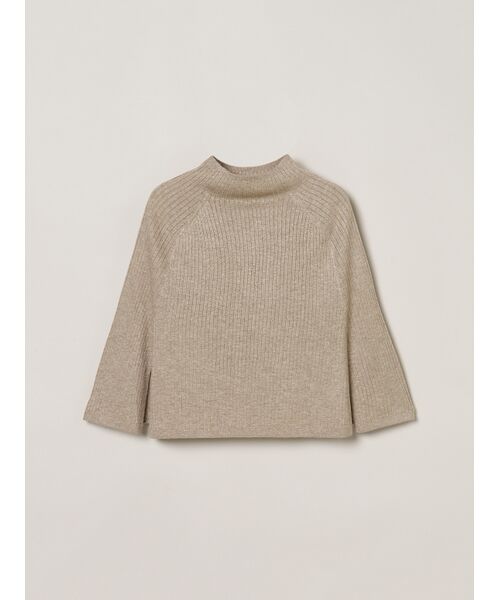 three dots / スリードッツ ニット・セーター | Lurex sweater cape（beige）