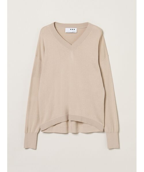 three dots / スリードッツ ニット・セーター | Air cotton tops（grey beige）