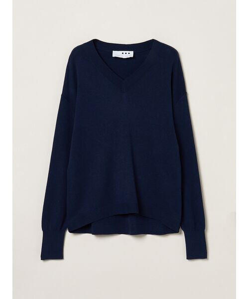 three dots / スリードッツ ニット・セーター | Air cotton tops（navy）