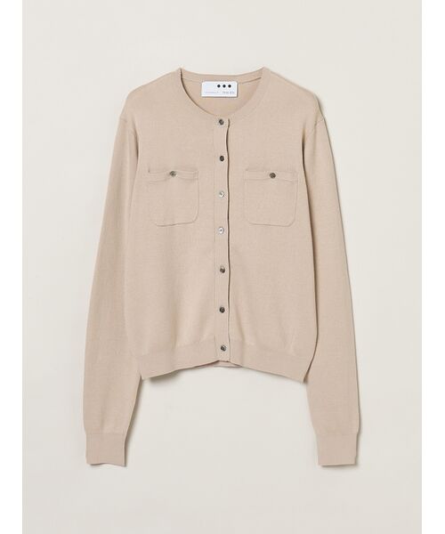 three dots / スリードッツ カーディガン・ボレロ | Air cotton cardigan（grey beige）