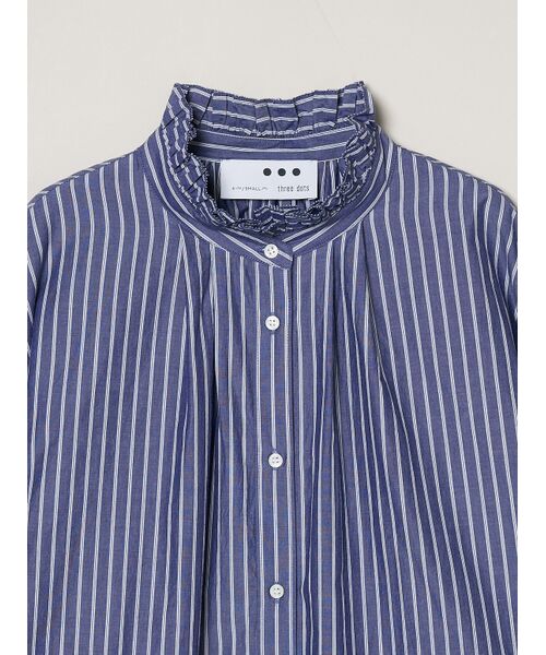 three dots / スリードッツ シャツ・ブラウス | Washed cotton gather shirt | 詳細2