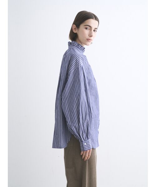 three dots / スリードッツ シャツ・ブラウス | Washed cotton gather shirt | 詳細8