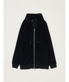 three dots / スリードッツ パーカー | Men's Velvet pile zip cocoon hoody