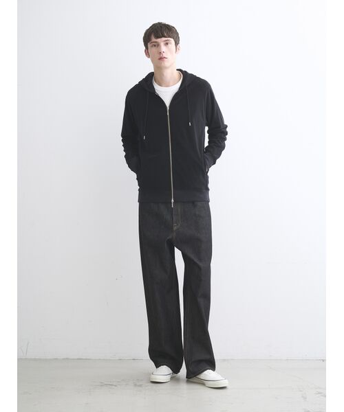 three dots / スリードッツ パーカー | Men's Velvet pile zip cocoon hoody | 詳細10