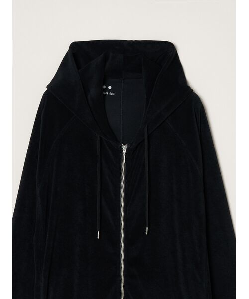 three dots / スリードッツ パーカー | Men's Velvet pile zip cocoon hoody | 詳細2