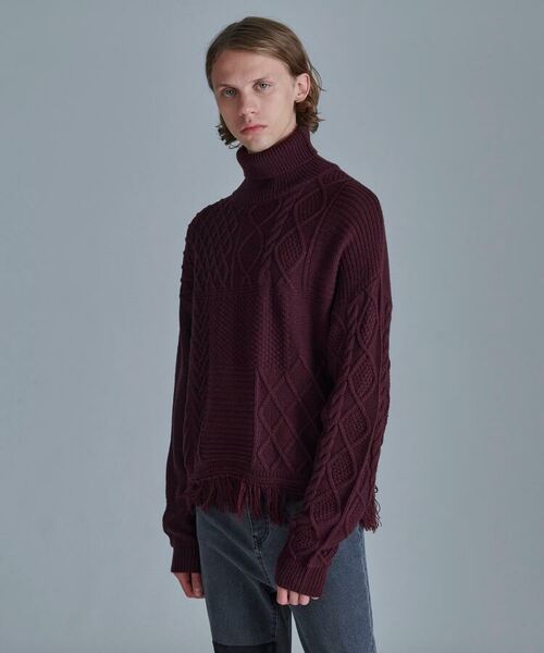 セール オフタートルケーブルフリンジニット ニット セーター Tk Takeo Kikuchi ティーケー タケオキクチ ファッション通販 タカシマヤファッションスクエア