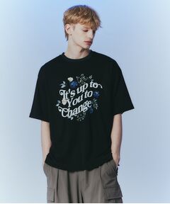 ウェーブレタードフラワーTシャツ