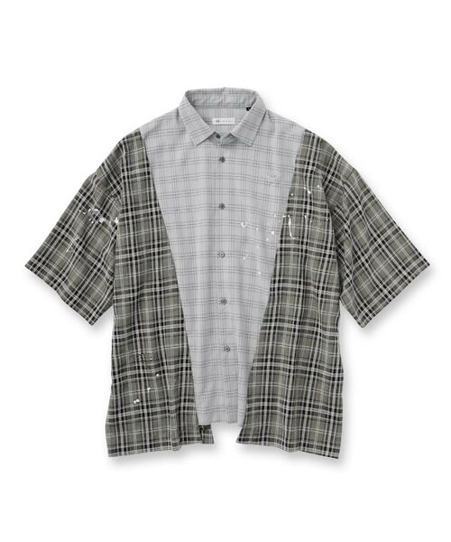 tk.TAKEO KIKUCHI / ティーケー タケオキクチ Tシャツ | ダメージリメイクライクチェックシャツ | 詳細1