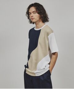 ウェーブ切替半袖Tシャツ