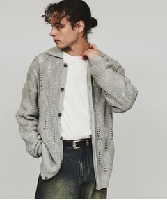 tk.TAKEO KIKUCHI / ティーケー タケオキクチ カーディガン・ボレロ | リーフジャカードニットシャツポロ