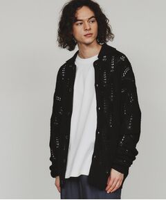 tk.TAKEO KIKUCHI / ティーケー タケオキクチ カーディガン・ボレロ | リーフジャカードニットシャツポロ