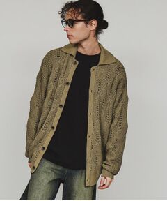 tk.TAKEO KIKUCHI / ティーケー タケオキクチ カーディガン・ボレロ | リーフジャカードニットシャツポロ