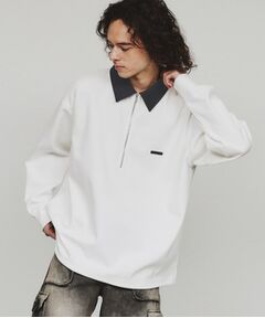 tk.TAKEO KIKUCHI / ティーケー タケオキクチ カットソー | ルーズハーフジップポロスウェット