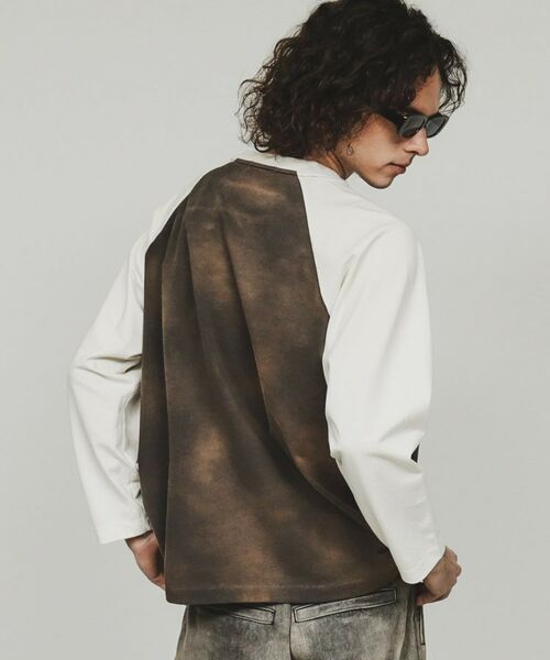 tk.TAKEO KIKUCHI / ティーケー タケオキクチ Tシャツ | ブリーチラグランスリーブTシャツ | 詳細2