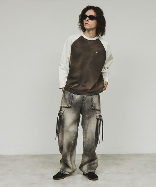 tk.TAKEO KIKUCHI / ティーケー タケオキクチ Tシャツ | ブリーチラグランスリーブTシャツ | 詳細3