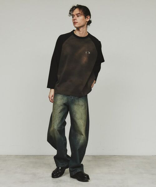 tk.TAKEO KIKUCHI / ティーケー タケオキクチ Tシャツ | ブリーチラグランスリーブTシャツ | 詳細7