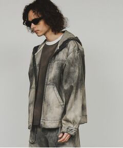 tk.TAKEO KIKUCHI / ティーケー タケオキクチ レザーブルゾン・ジャケット | 【セットアップ対応】フーデットデニムブルゾン