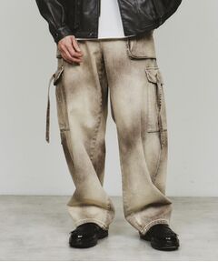 tk.TAKEO KIKUCHI / ティーケー タケオキクチ パンツ | スプレーブリーチデニムカーゴパンツ