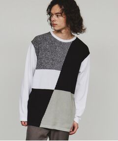 tk.TAKEO KIKUCHI / ティーケー タケオキクチ カットソー | ニット切替ポンチトップス