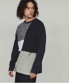 tk.TAKEO KIKUCHI / ティーケー タケオキクチ カットソー | ニット切替ポンチトップス