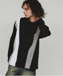 tk.TAKEO KIKUCHI / ティーケー タケオキクチ パーカー | ストライプ切替ポンチパーカ