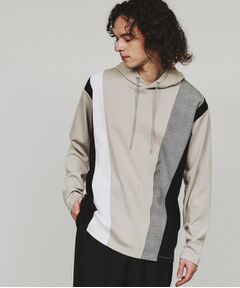 tk.TAKEO KIKUCHI / ティーケー タケオキクチ パーカー | ストライプ切替ポンチパーカ