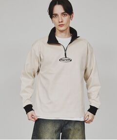 tk.TAKEO KIKUCHI / ティーケー タケオキクチ カットソー | ポンチスエードハーフジップ