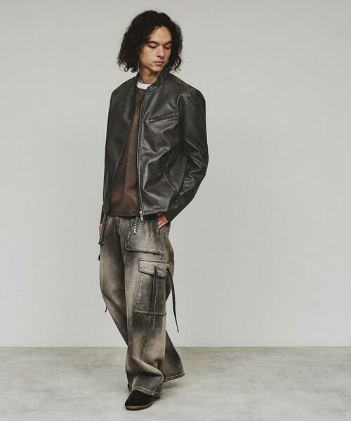 tk.TAKEO KIKUCHI / ティーケー タケオキクチ レザーブルゾン・ジャケット | シングルライダースジャケット | 詳細10