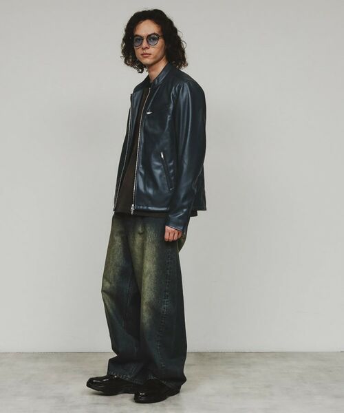 tk.TAKEO KIKUCHI / ティーケー タケオキクチ レザーブルゾン・ジャケット | シングルライダースジャケット | 詳細14