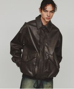 tk.TAKEO KIKUCHI / ティーケー タケオキクチ レザーブルゾン・ジャケット | ミリタリーシャツブルゾン