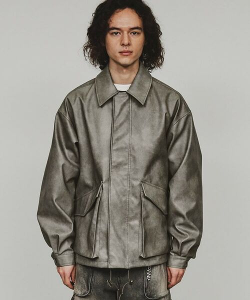 tk.TAKEO KIKUCHI / ティーケー タケオキクチ レザーブルゾン・ジャケット | ミリタリーシャツブルゾン | 詳細13