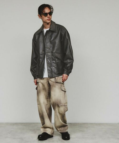 tk.TAKEO KIKUCHI / ティーケー タケオキクチ レザーブルゾン・ジャケット | ミリタリーシャツブルゾン | 詳細2