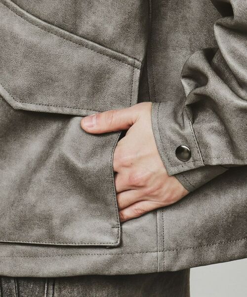 tk.TAKEO KIKUCHI / ティーケー タケオキクチ レザーブルゾン・ジャケット | ミリタリーシャツブルゾン | 詳細20