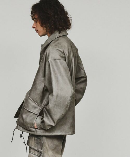 tk.TAKEO KIKUCHI / ティーケー タケオキクチ レザーブルゾン・ジャケット | ミリタリーシャツブルゾン | 詳細9