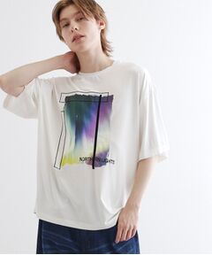 tk.TAKEO KIKUCHI / ティーケー タケオキクチ Tシャツ | オーロラプリントドレープTシャツ