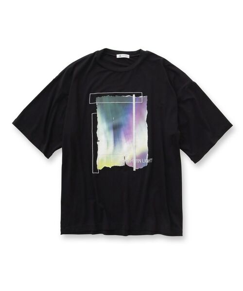 tk.TAKEO KIKUCHI / ティーケー タケオキクチ Tシャツ | オーロラプリントドレープTシャツ | 詳細1