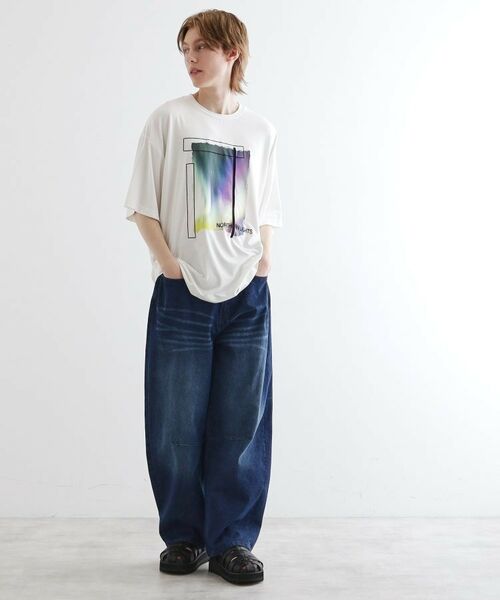 tk.TAKEO KIKUCHI / ティーケー タケオキクチ Tシャツ | オーロラプリントドレープTシャツ | 詳細3