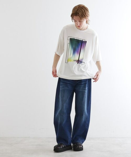 tk.TAKEO KIKUCHI / ティーケー タケオキクチ Tシャツ | オーロラプリントドレープTシャツ | 詳細4