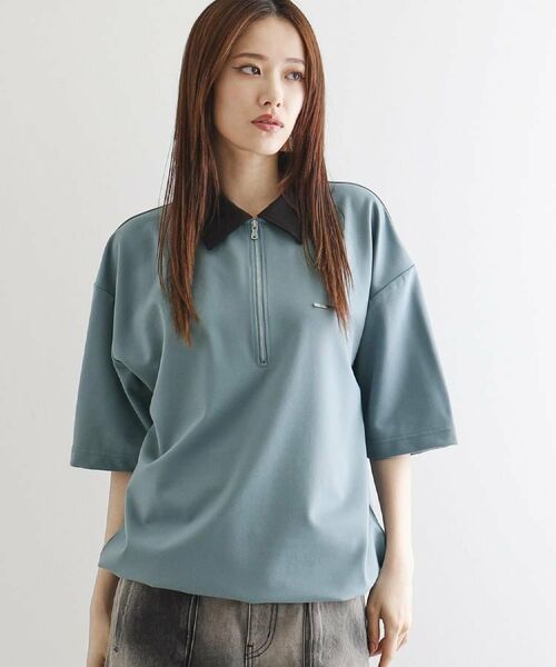 tk.TAKEO KIKUCHI / ティーケー タケオキクチ ポロシャツ | 配色ハーフジップポロ | 詳細12