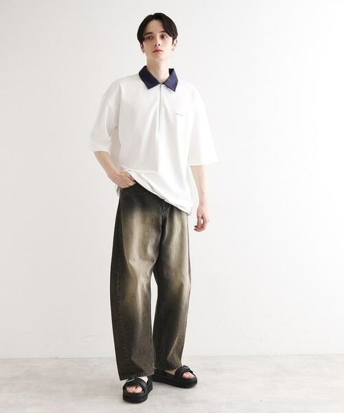 tk.TAKEO KIKUCHI / ティーケー タケオキクチ ポロシャツ | 配色ハーフジップポロ | 詳細15